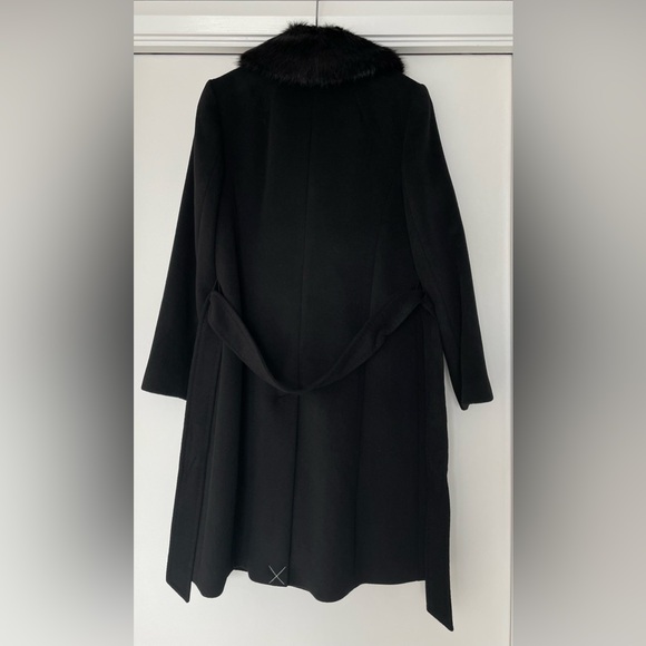 🖤talbot’s classic black winter coat with faux fur collar / size 4 petite / nwt - Picture 2 of 13
